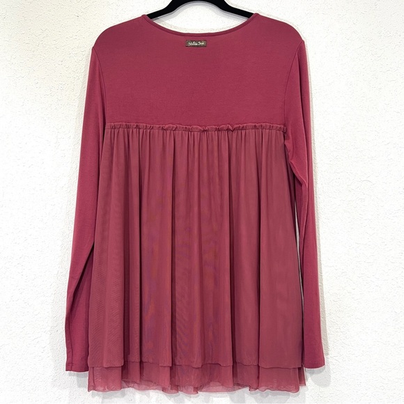 Matilda Jane Womens Dusty Pink Long Sleeve Flowy Shirt Size Large - Picture 4 of 7